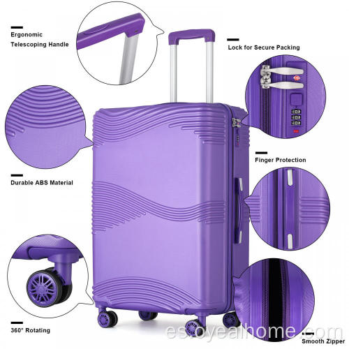 3 piezas Spinner Spinner Hard Shell Luggage Set de maleta